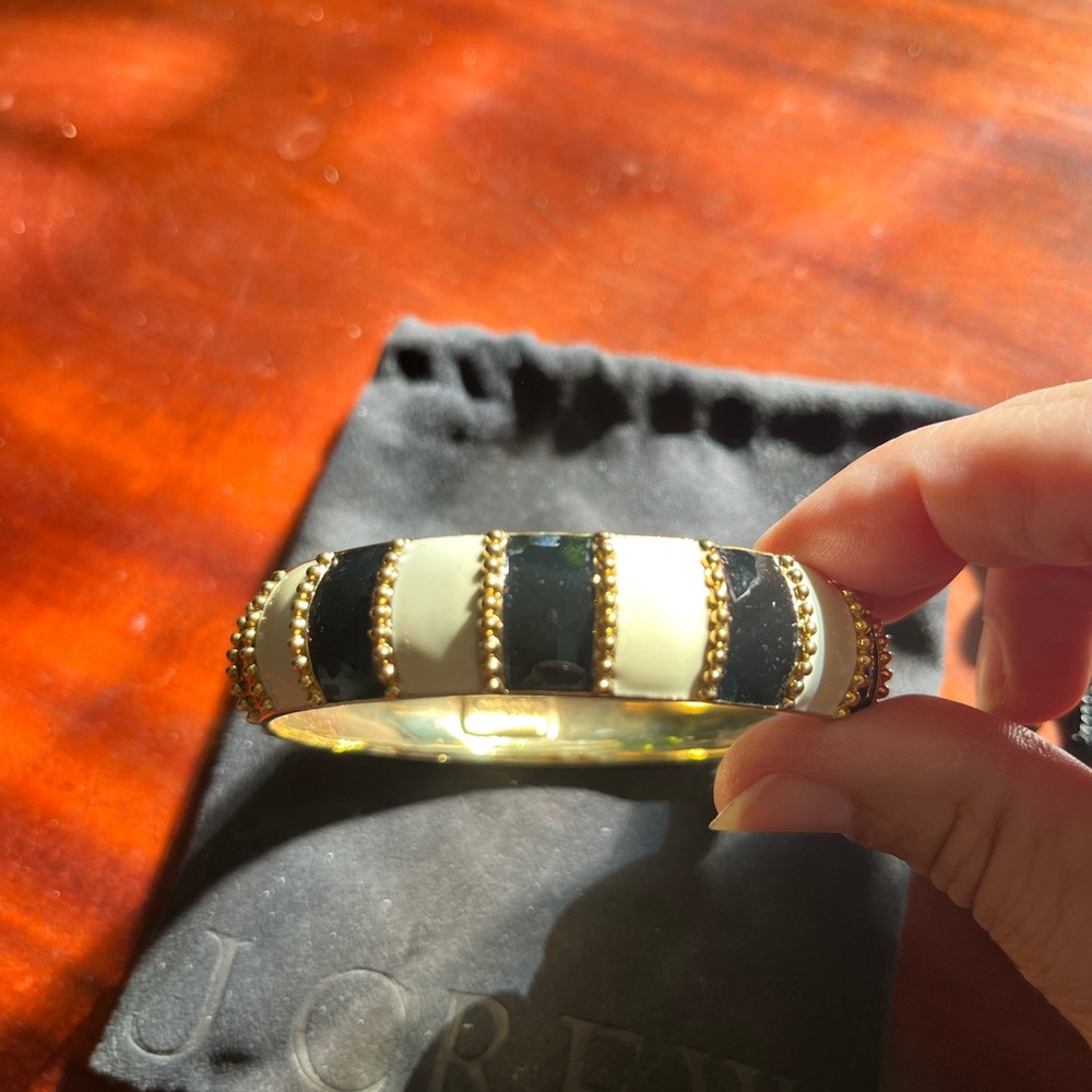 J. Crew Black and White Gold-Accented Bracelet